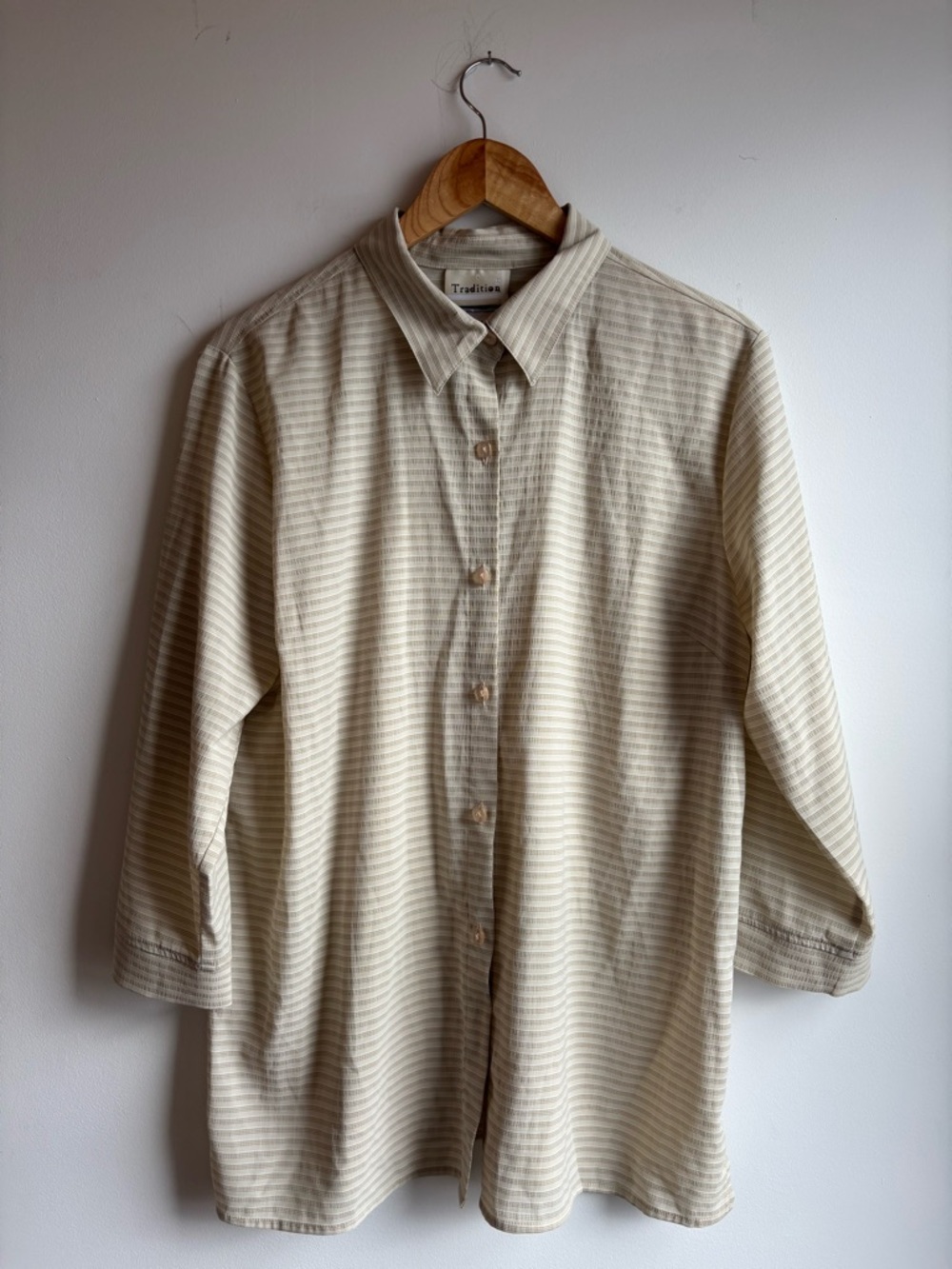 Beige Striped Blouse